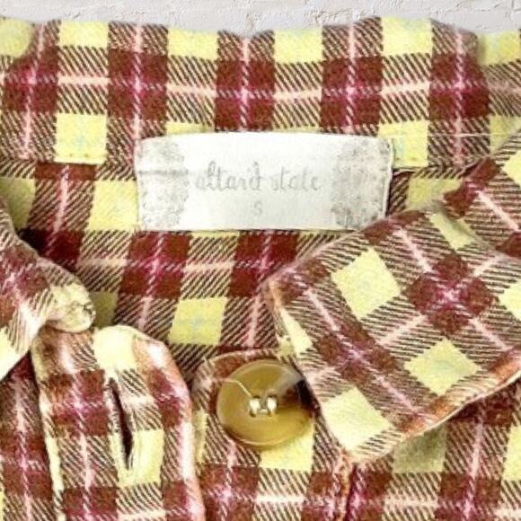 Altar’d State Plaid Flannel Shirt Women’s S Cropped Relaxed Boyfriend Fit NWOT - Picture 4 of 9